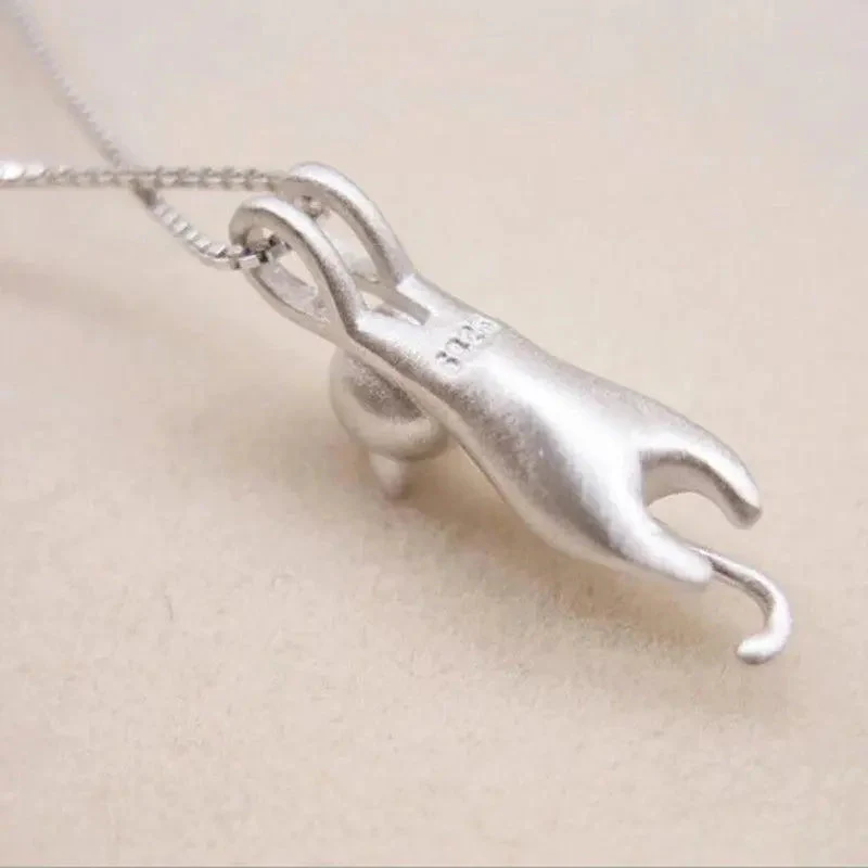 Sterling Silver Playful Kitty Necklace - Image 4