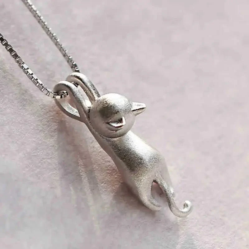 Sterling Silver Playful Kitty Necklace - Image 5