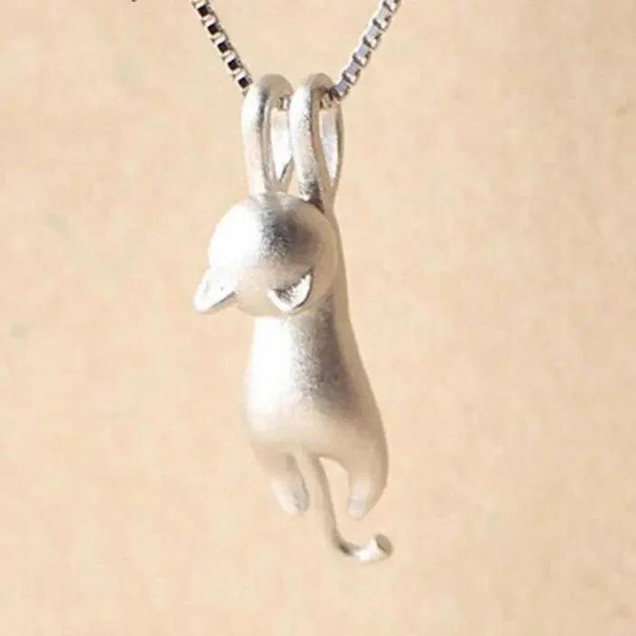 Sterling Silver Playful Kitty Necklace - Image 6