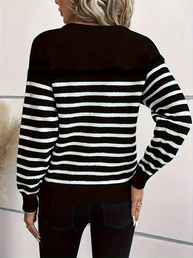 Striped Button Front Sweater - Image 12