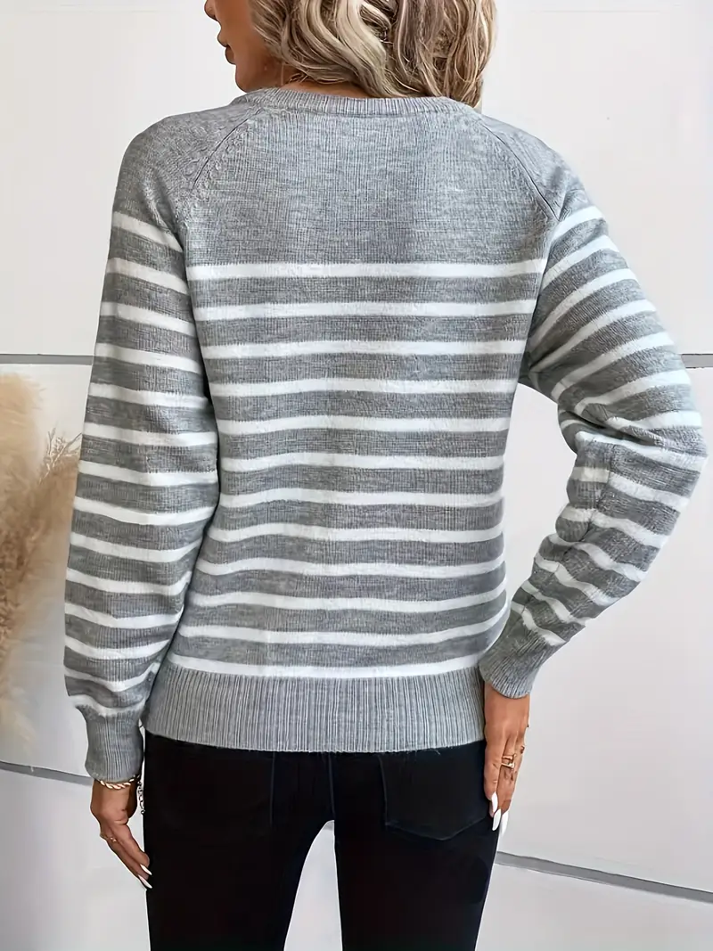 Striped Button Front Sweater - Image 15