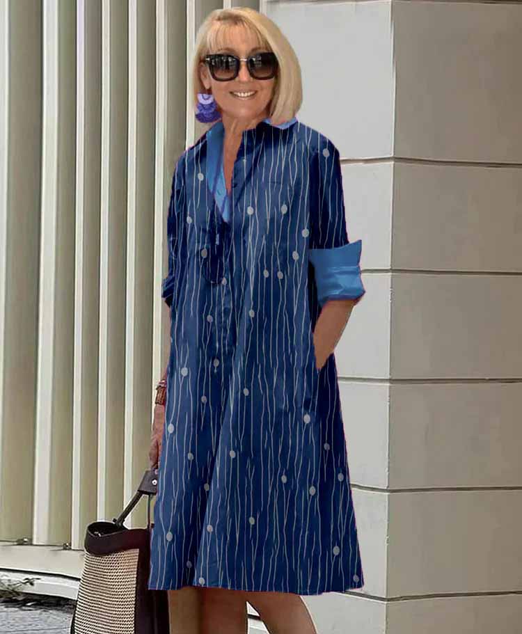 Striped Polka Dot Dress - Image 2