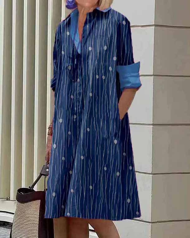 Striped Polka Dot Dress - Image 3