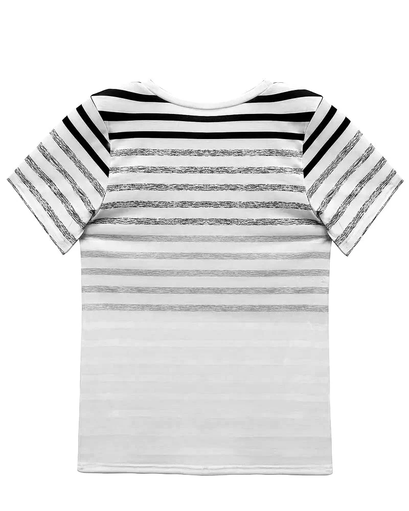 Striped Round Neck T-Shirt - Image 12