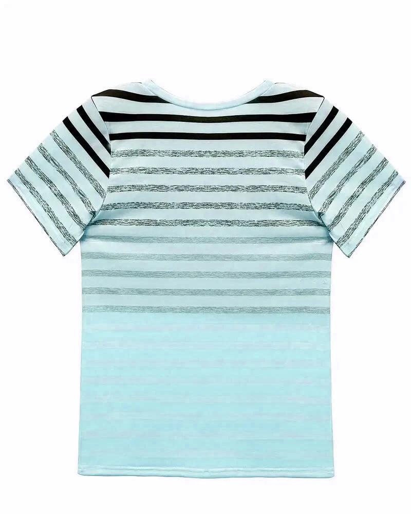 Striped Round Neck T-Shirt - Image 21