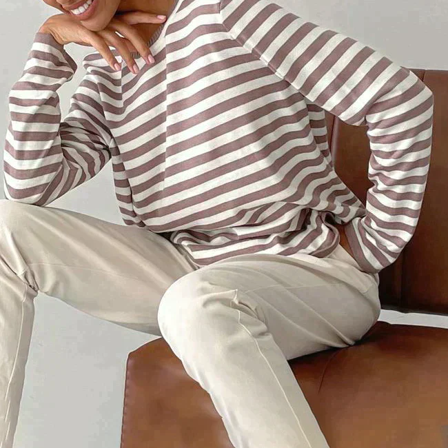 Striped Sweatshirt for Women - Image 29