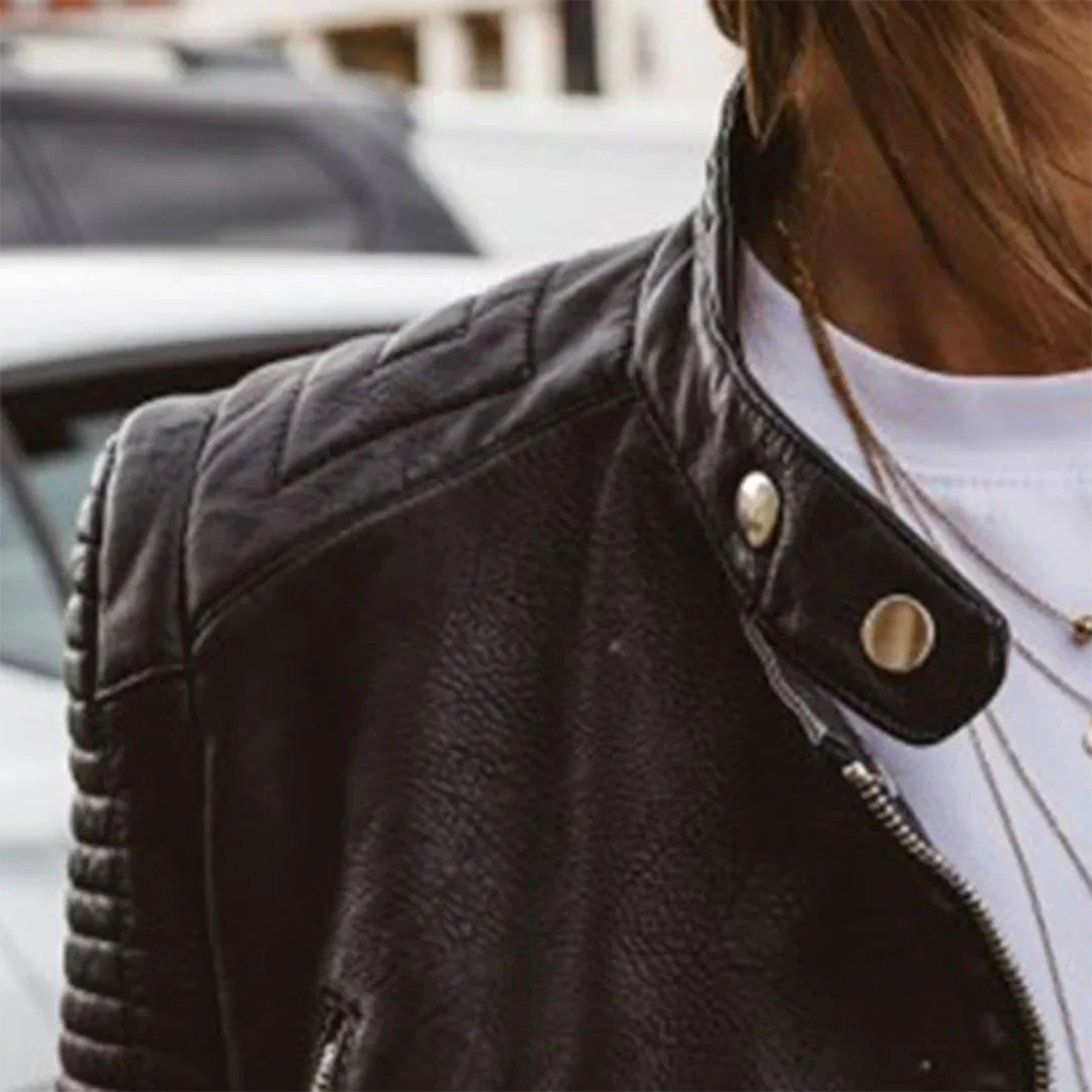 Stylish Biker Leather Jacket - Image 4