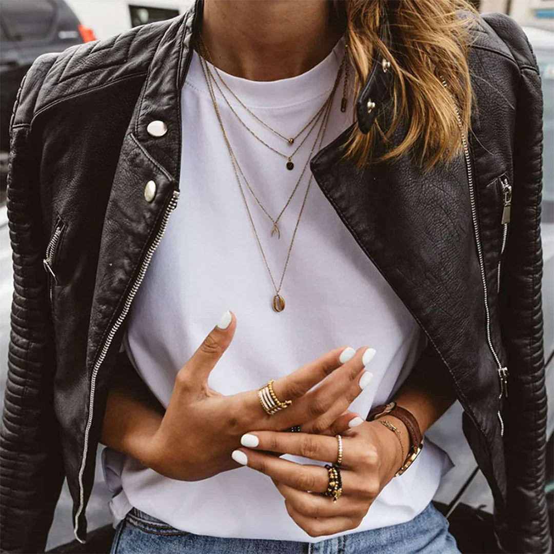 Stylish Biker Leather Jacket - Image 6