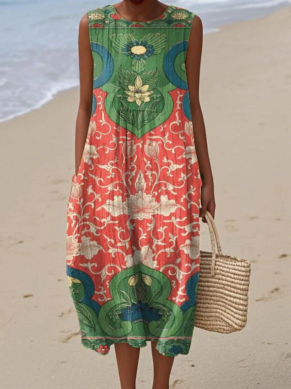 Stylish Bohemian Pattern Midi Dress