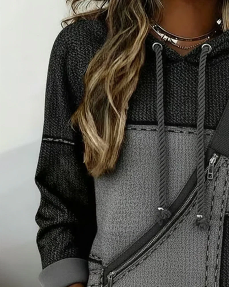 Stylish Color-Blocked Hoodie - Image 3