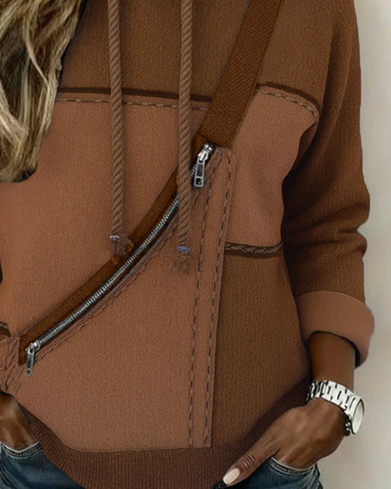 Stylish Color-Blocked Hoodie - Image 6