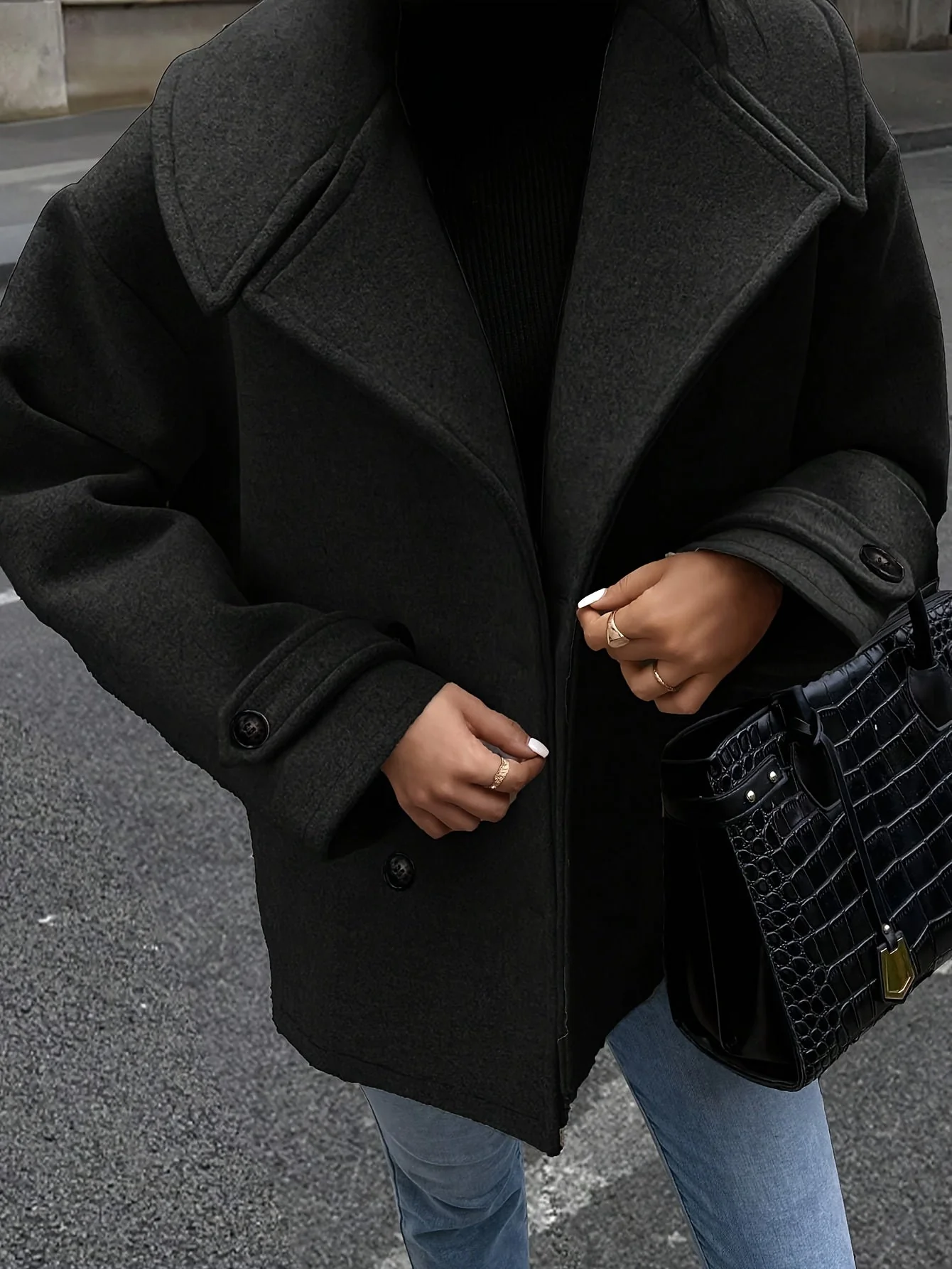 Stylish Double-Breasted Jacket with Button Details - Image 18