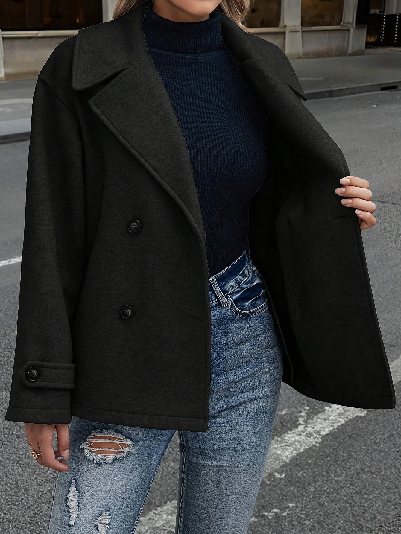Stylish Double-Breasted Jacket with Button Details - Image 20