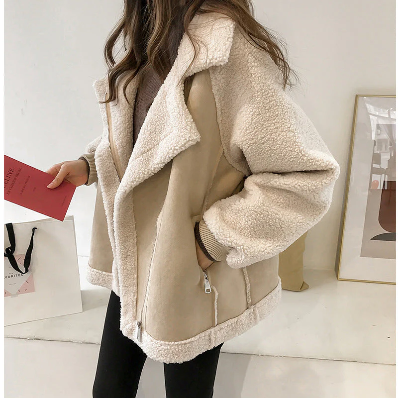 Stylish Faux Shearling Zip-Up Jacket - Image 5