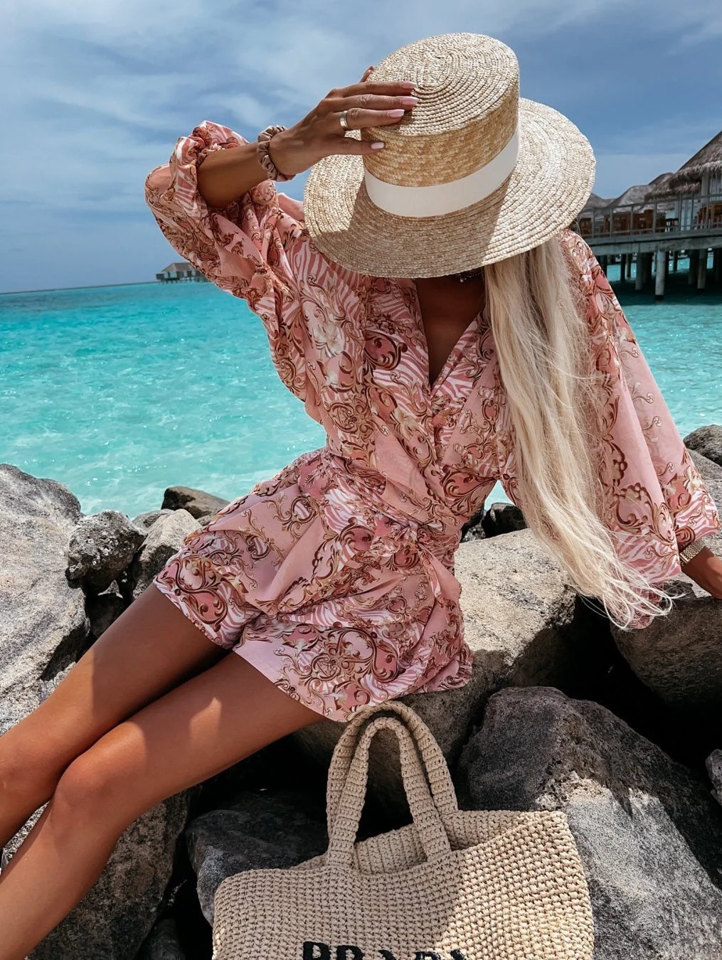 Stylish Long Sleeve Summer Wrap Jumpsuit - Image 9