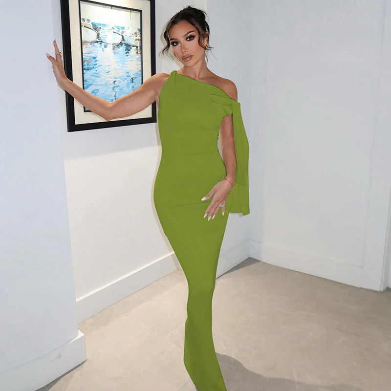 Stylish One Shoulder Party Dress Women - Image 10