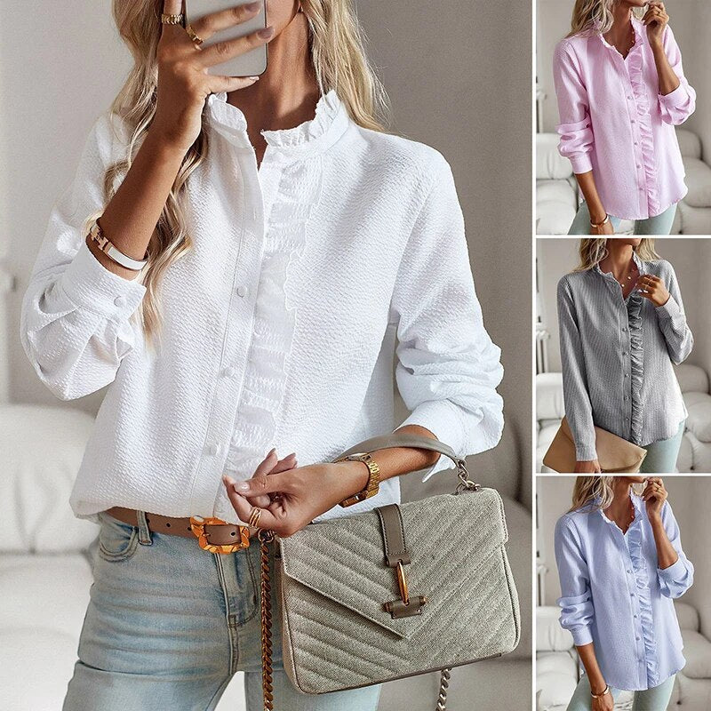 Stylish Polo Blouse with Soft Finish - Image 10