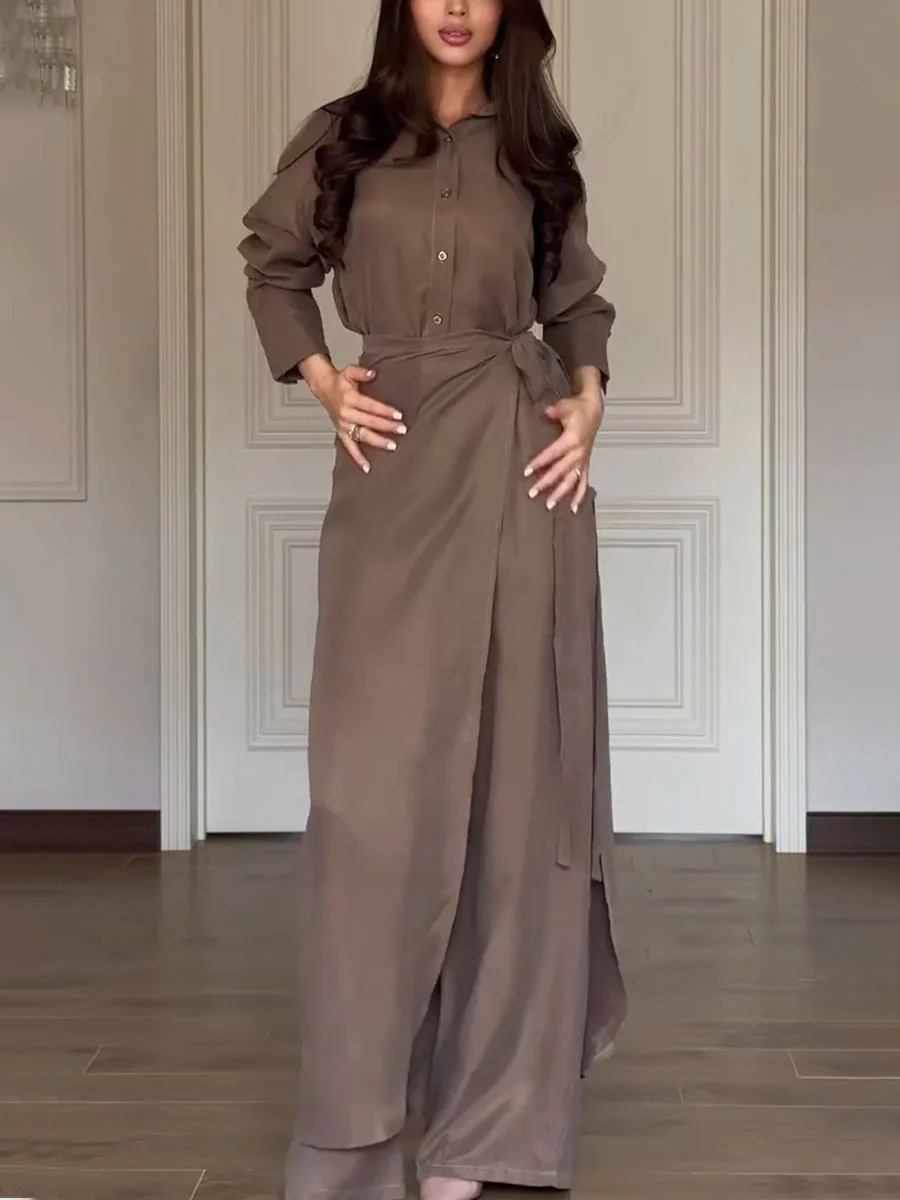 Stylish Shirt and Skirt Pants Co-ord Set - Image 3