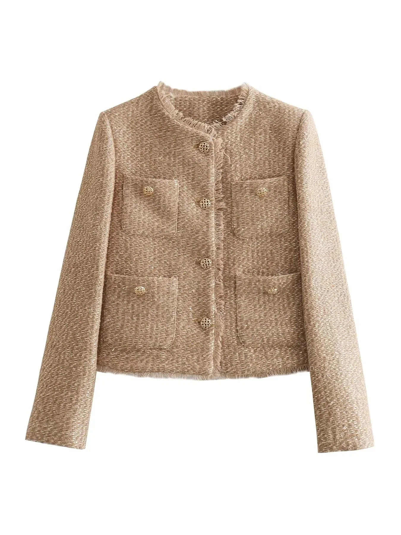Stylish Tweed Cropped Jacket - Image 9