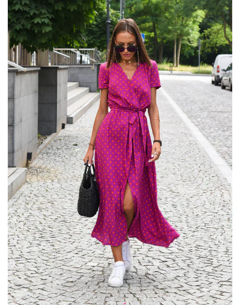 Stylish V-Neck Cocktail Dress - Image 19