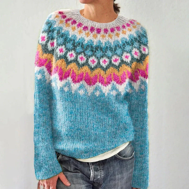 Sweater with geometric pattern, coloured - Image 3