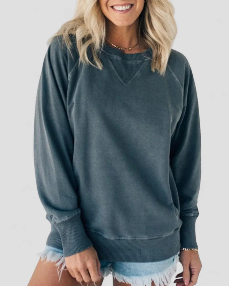 Textured Pullover Sweater with Pockets - Image 5