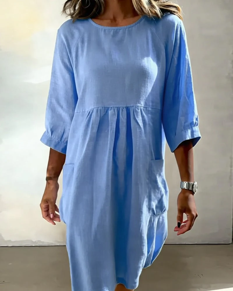 Three-Quarter Sleeve Loose Dress - Image 10