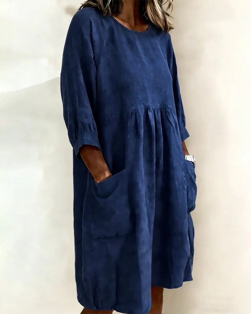 Three-Quarter Sleeve Loose Dress - Image 11
