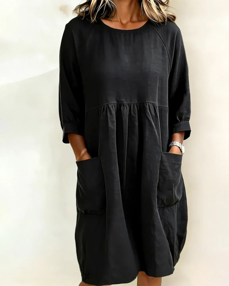 Three-Quarter Sleeve Loose Dress - Image 12