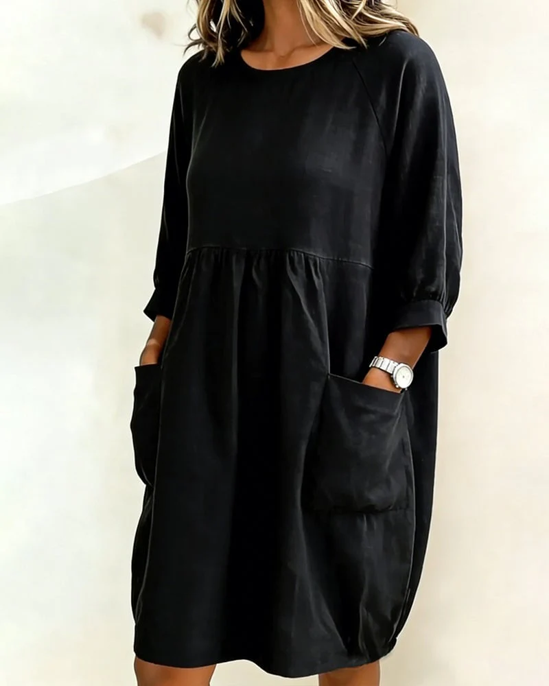 Three-Quarter Sleeve Loose Dress - Image 13