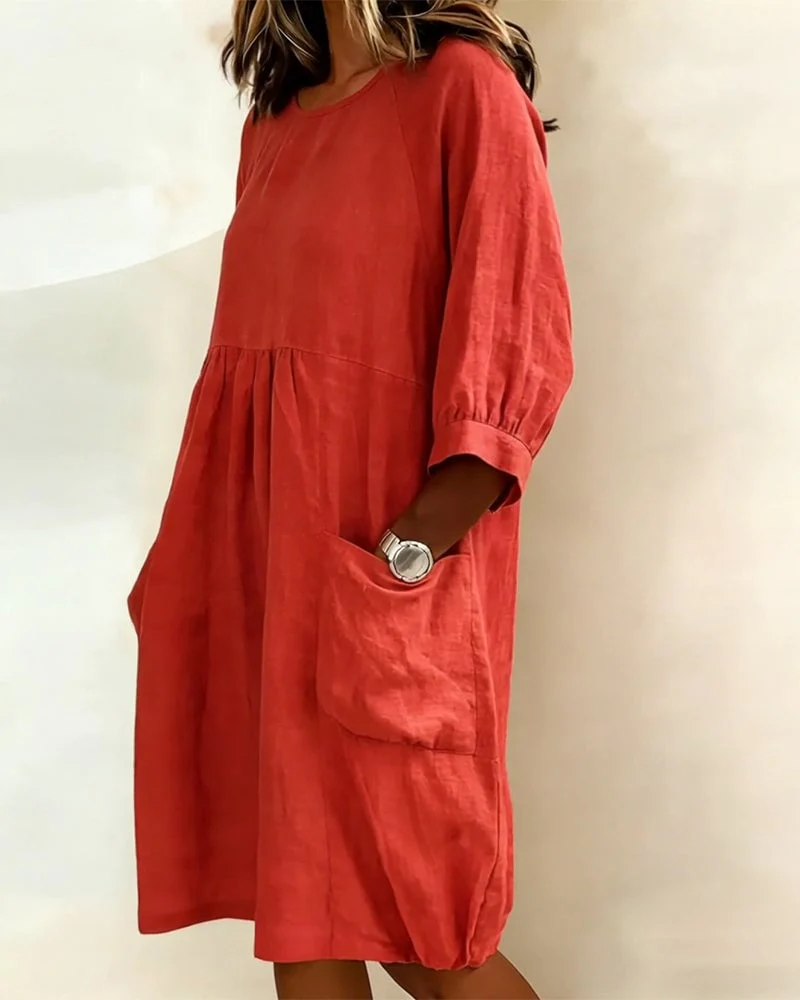 Three-Quarter Sleeve Loose Dress - Image 14