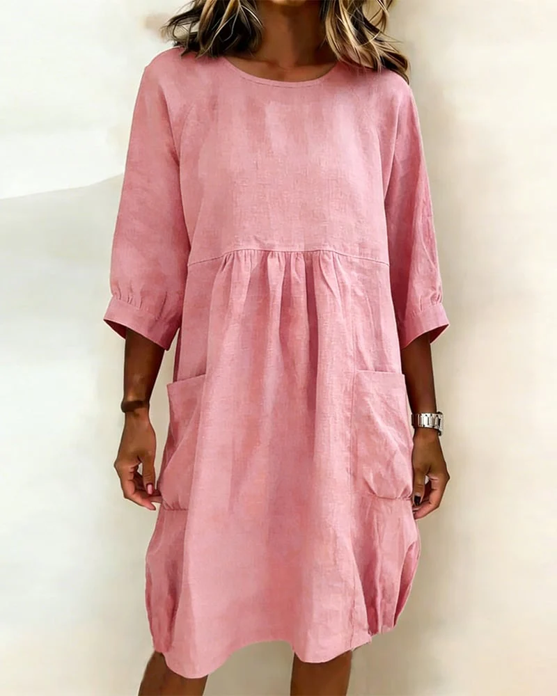 Three-Quarter Sleeve Loose Dress - Image 6