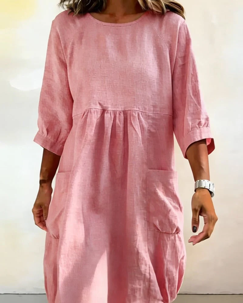 Three-Quarter Sleeve Loose Dress - Image 7