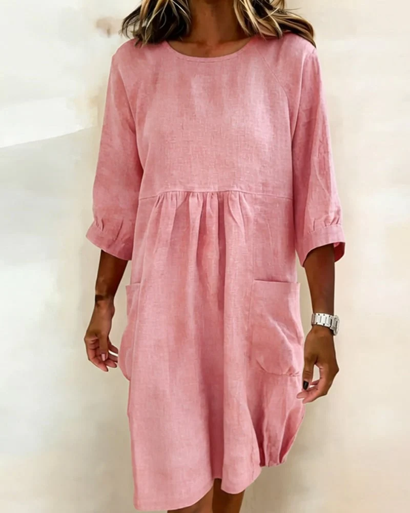 Three-Quarter Sleeve Loose Dress - Image 8