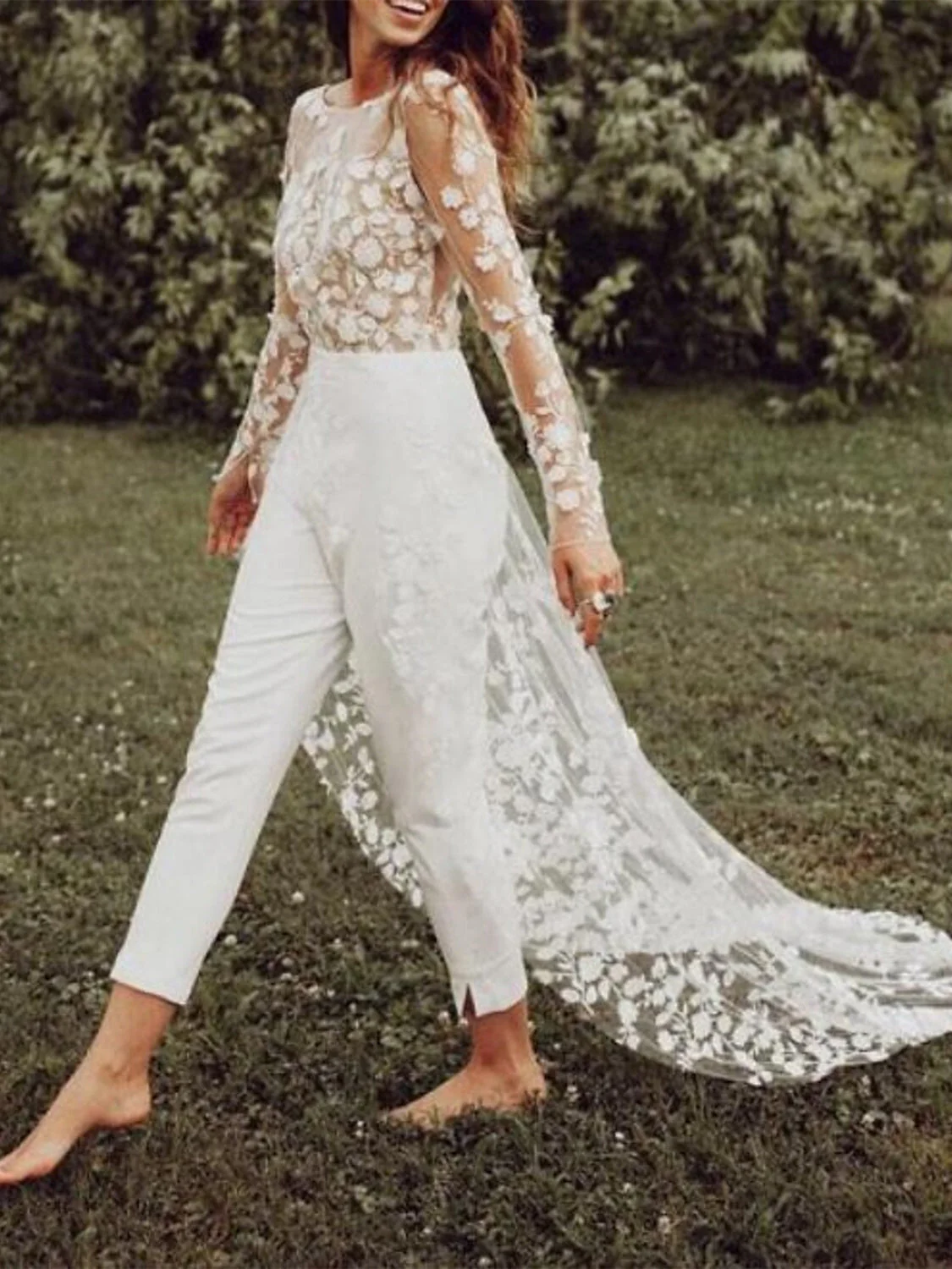 Timeless Elegant White Bridal Jumpsuit