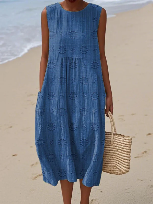 Timeless Embroidered Elegance Midi Dress