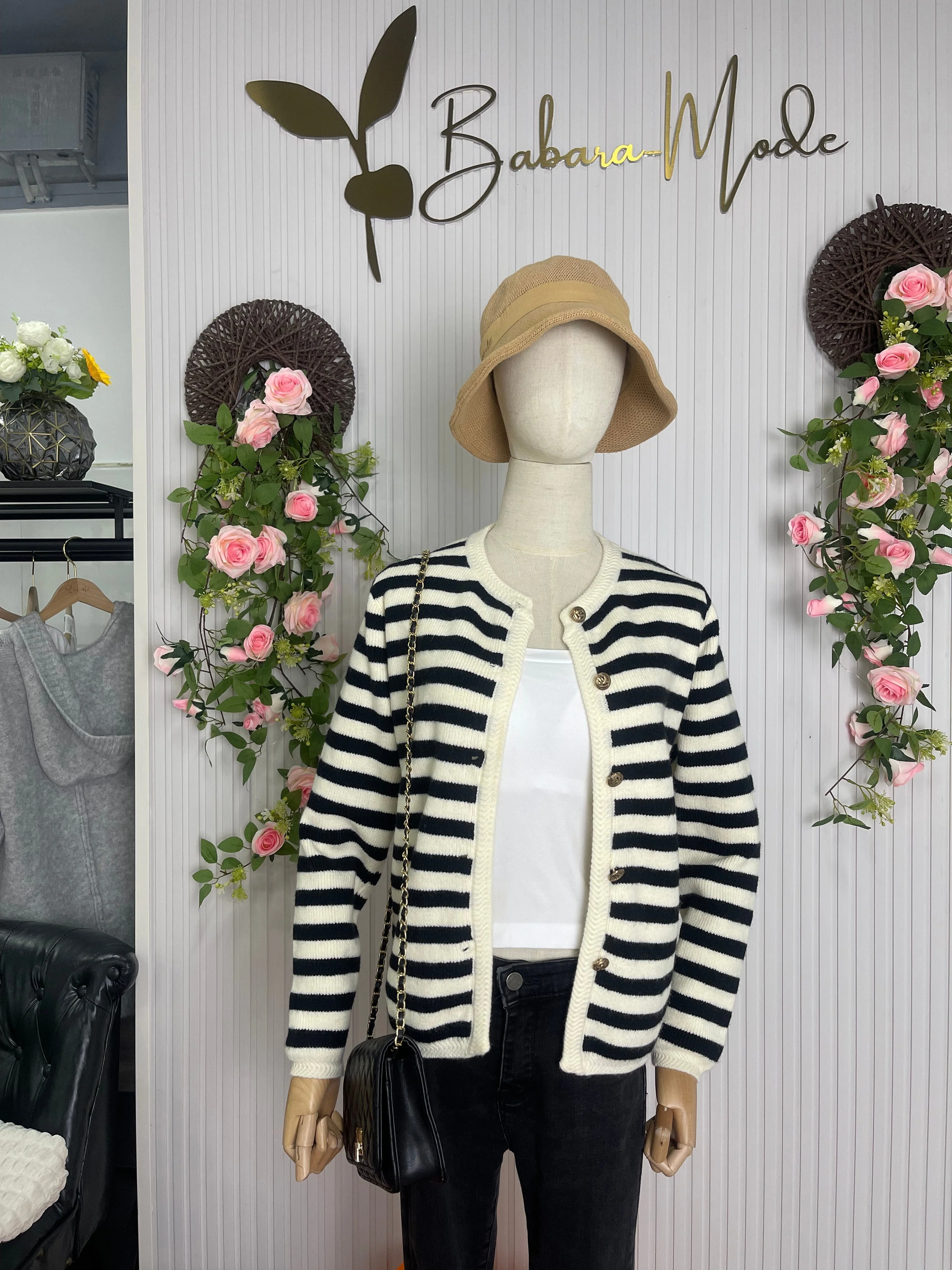 Timeless Striped Sweater Cardigan - Image 3