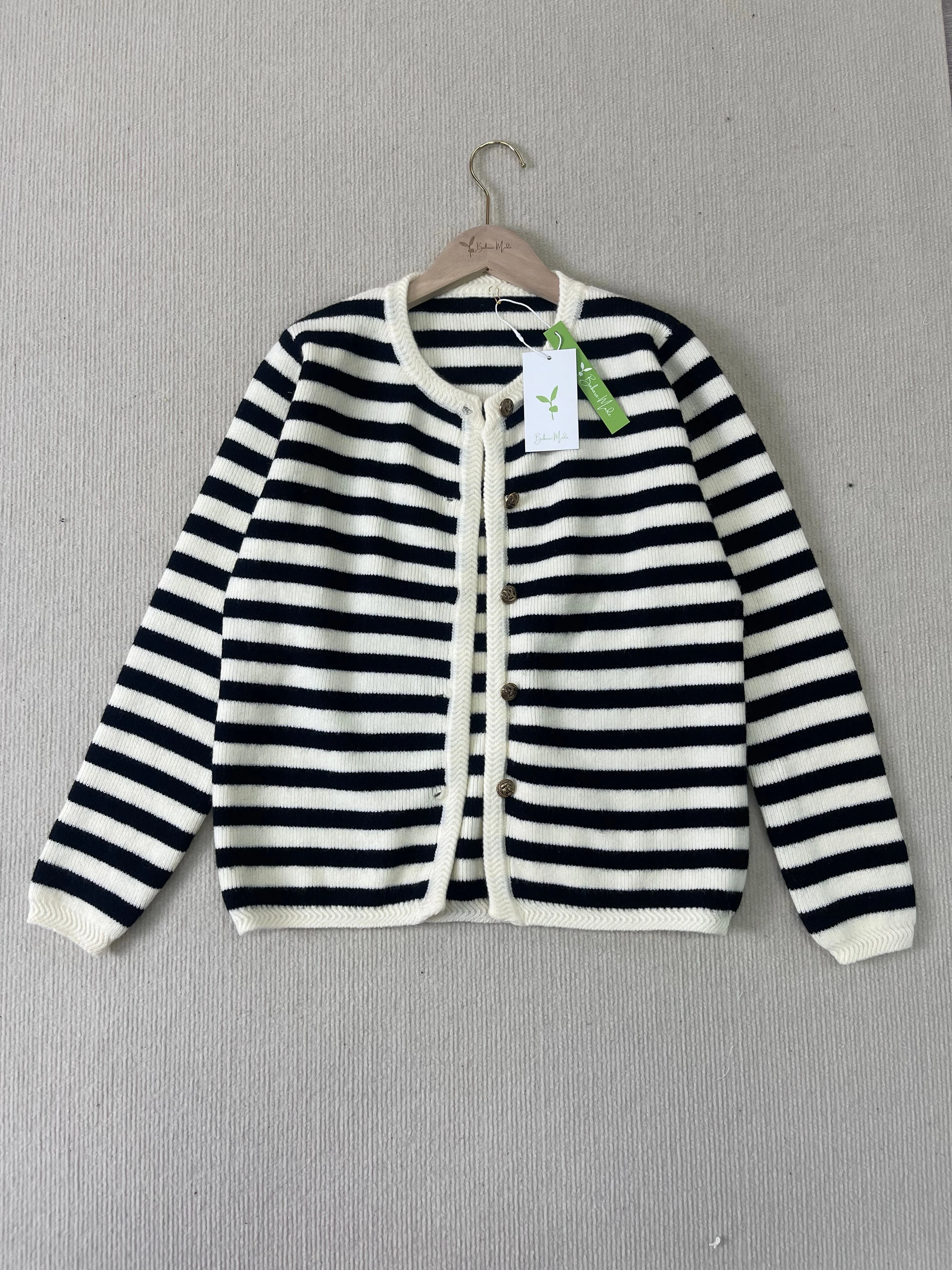 Timeless Striped Sweater Cardigan - Image 4