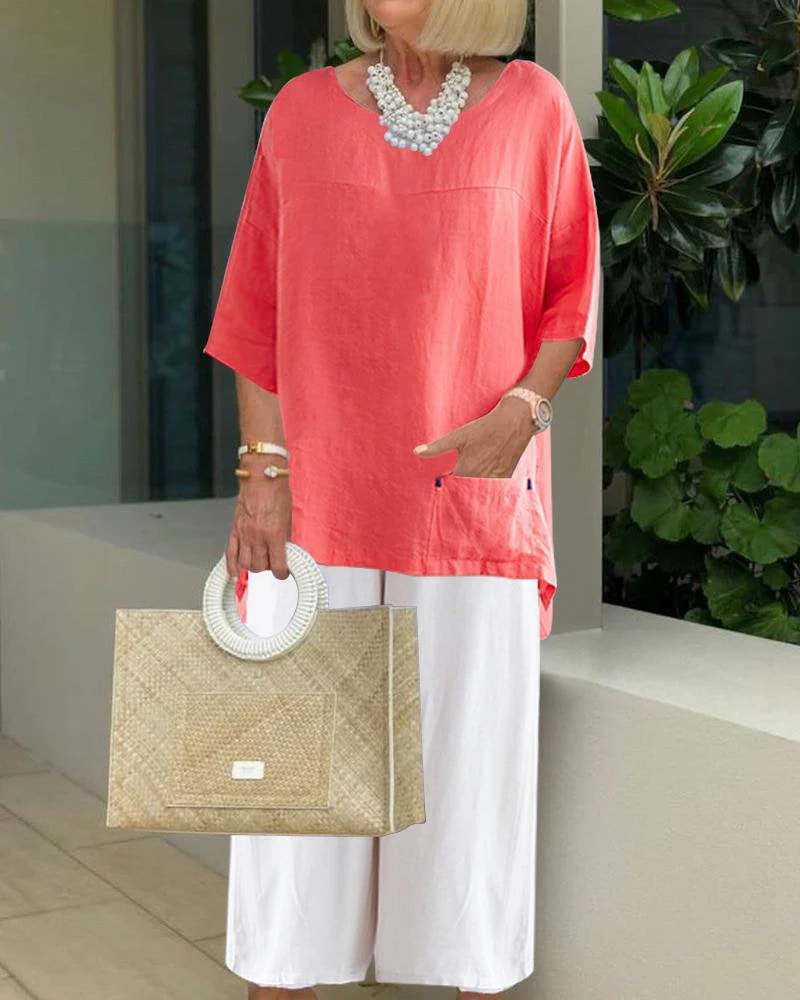 Top Wide Leg Pants Two-Piece Suit - Image 3