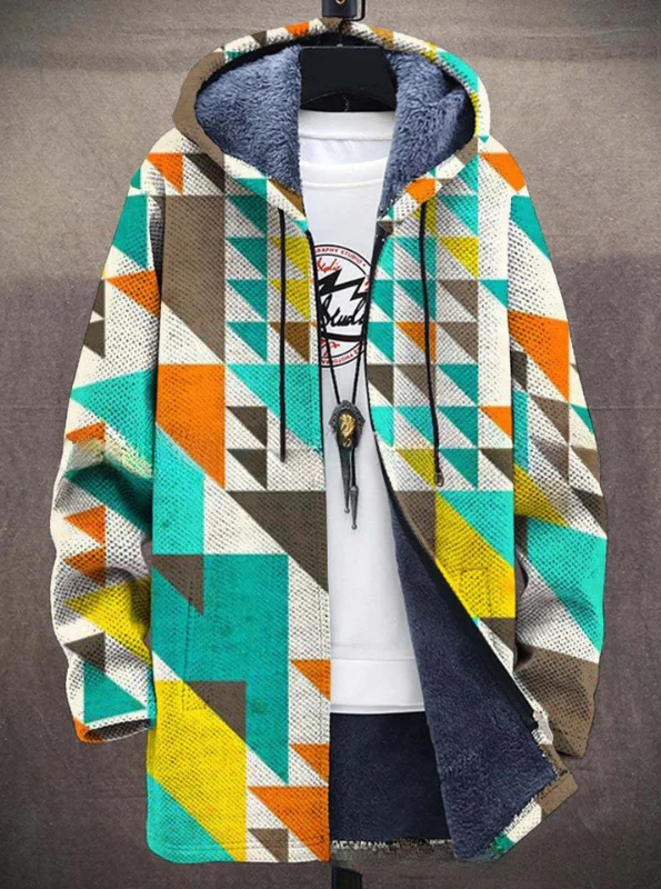 Trend Print Stand Collar Jacket Men