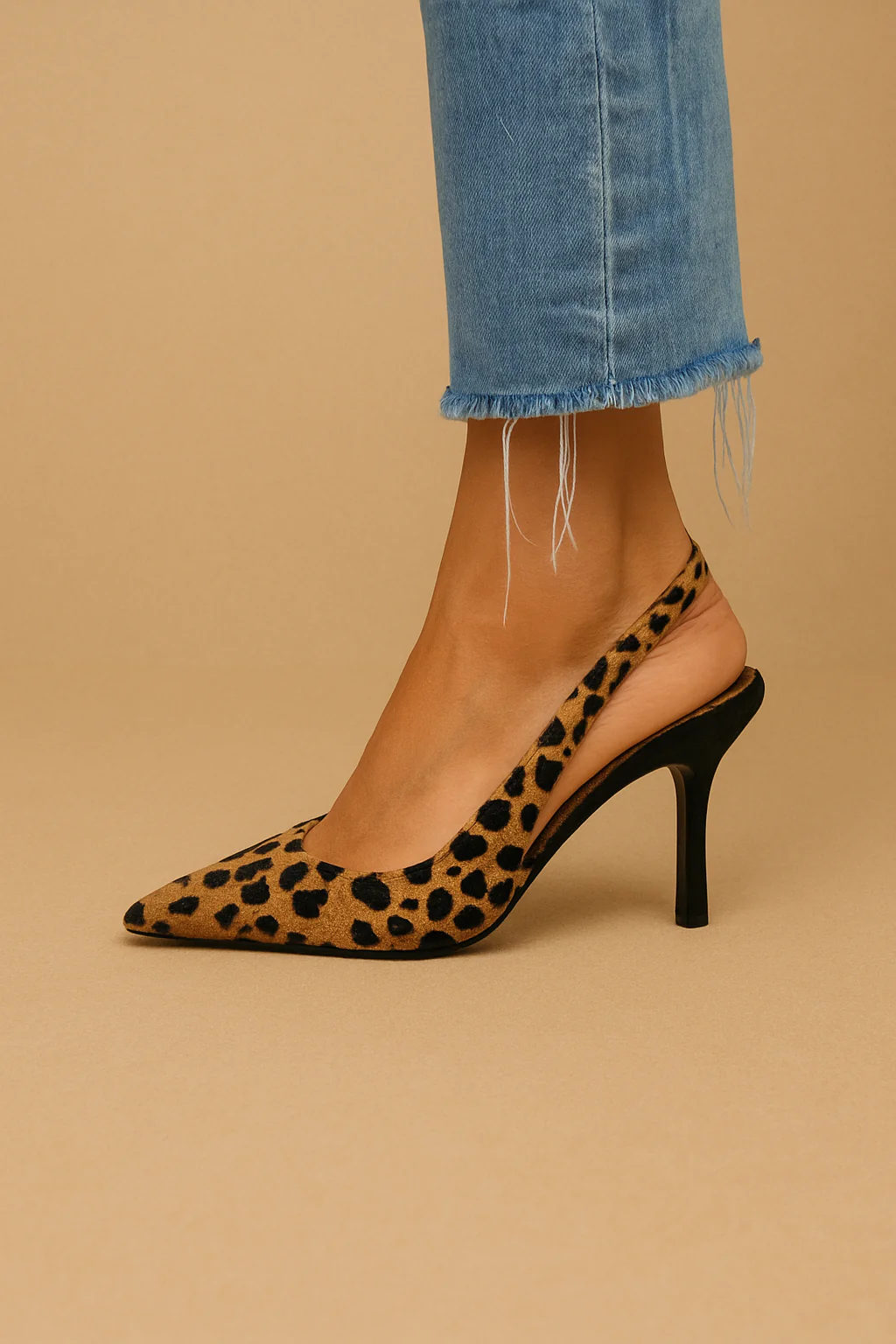 Trendy Leopard Pattern Slingback Shoes - Image 2