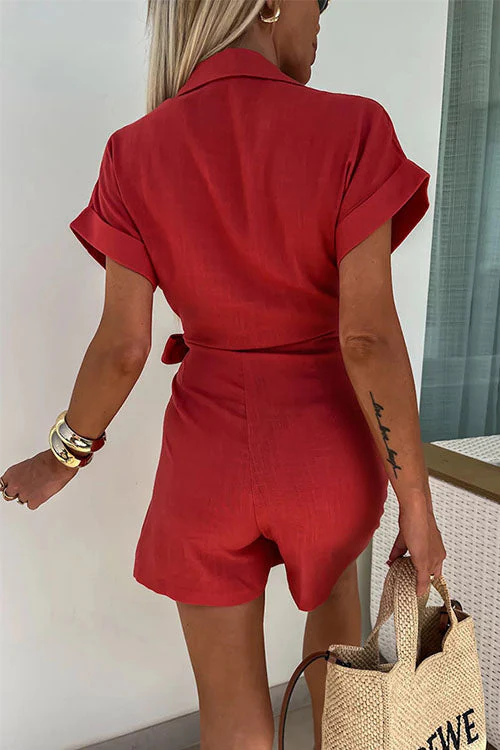 Trendy Women’s Short Sleeve Jumpsuit - Image 6