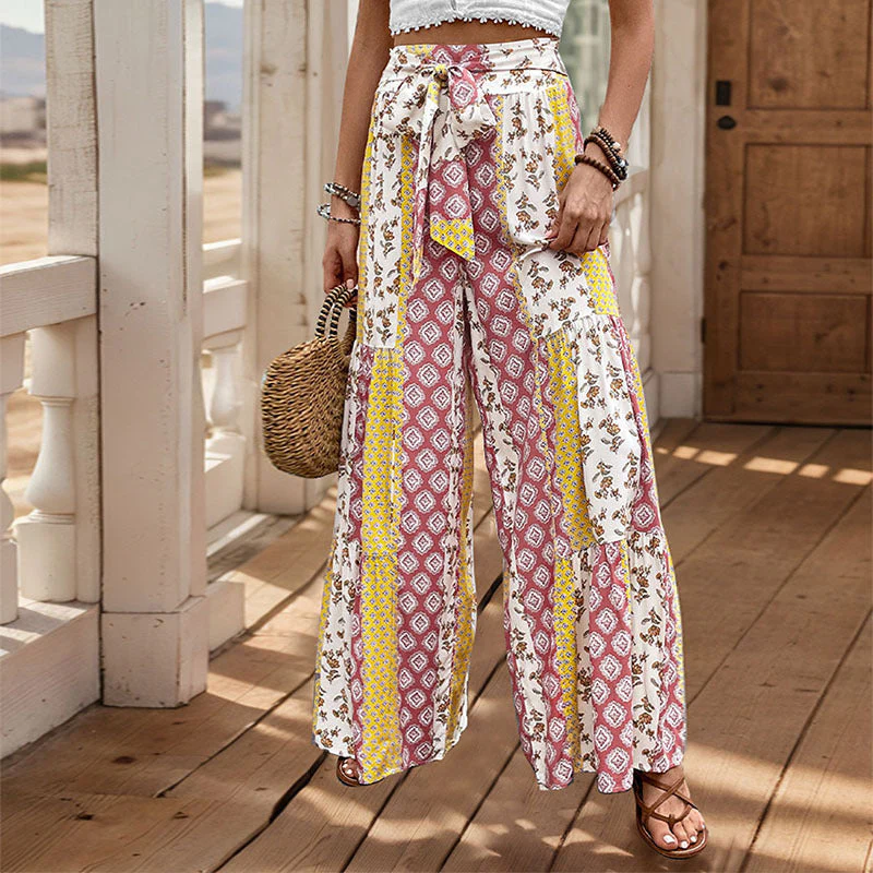 Tribal Print Loose Tie Pants - Image 7
