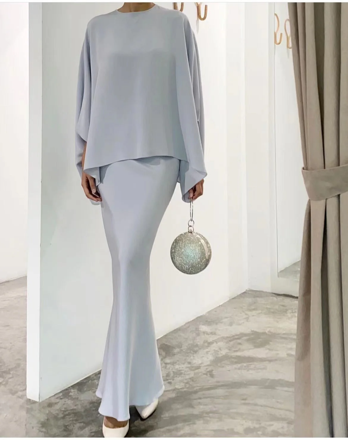 Two-Piece Pearl Floor-Length Gown - Image 24