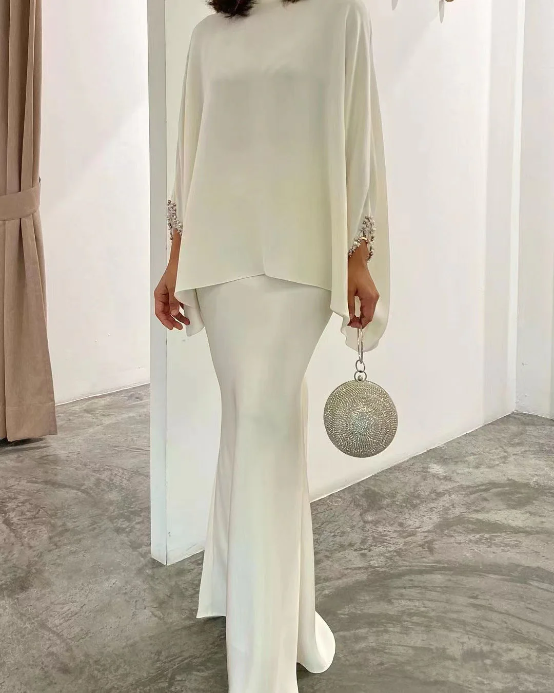 Two-Piece Pearl Floor-Length Gown - Image 3