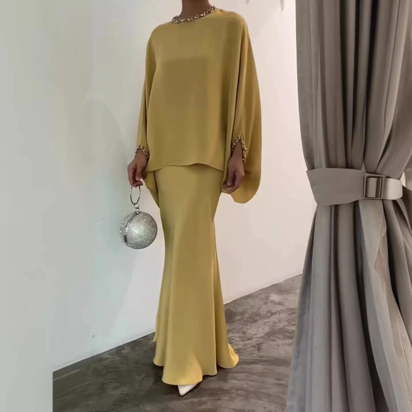Two-Piece Pearl Floor-Length Gown - Image 6