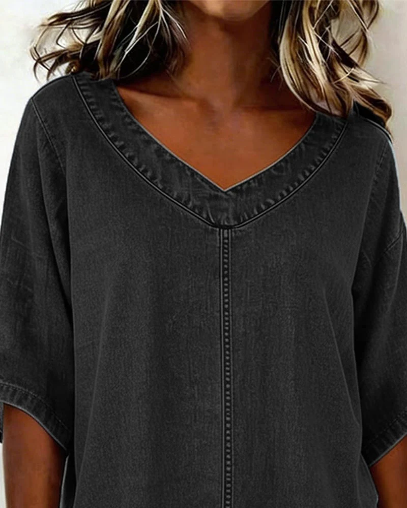 V-Neck Casual Stripped Top - Image 5