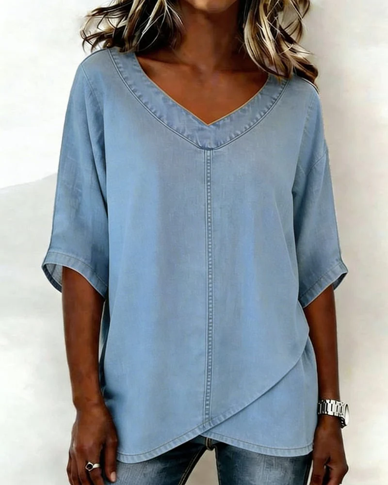 V-Neck Casual Stripped Top - Image 7
