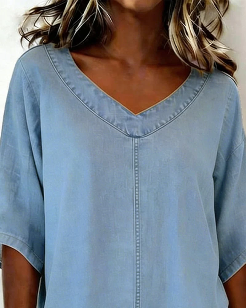 V-Neck Casual Stripped Top - Image 8
