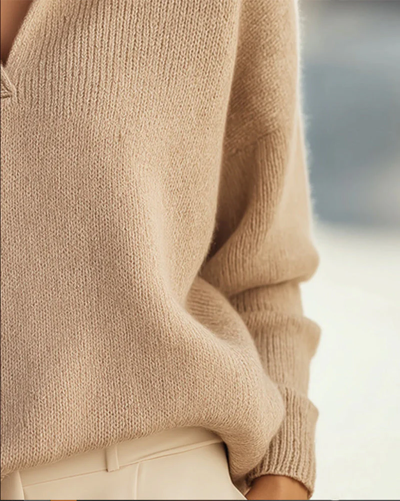 V-Neck Elegant Versatile Sweater - Image 4